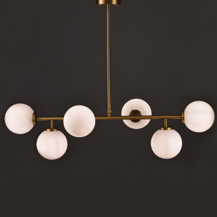 Пендел ACA LIGHTING THETIS 6x40W месинг/бял