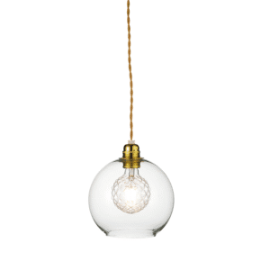 Пендел ACA LIGHTING PYTHIA E27 1x40W месинг стъкло - Снимка 1