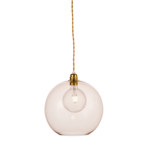Пендел E27 40W ACA LIGHTING PYTHIA месинг/розово стъкло