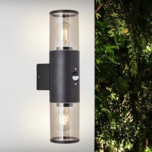 Аплик външен Brilliant SERGIORO WALL 2x20W E27 IP44 черен мат - Image 2