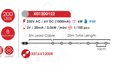 Гирлянд светодиоден ACA Lighting X01200122 6W 3000K IP44 - Снимка 2
