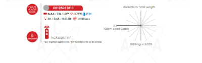 Гирлянд светещ ACA Lighting X0125011811 3.75W 3000K - Снимка 2