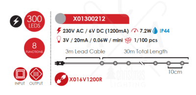 Гирлянд LED ACA Lighting 7.2W 4000K 30m IP44 сребрист - Снимка 2