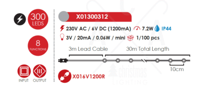 Гирлянд LED ACA Lighting 7,2W RGBY 30m IP44 сребрист - Image 2