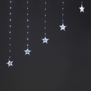 LED светещ гирлянд ACA LIGHTING X042222210 2W 12000K 3000mm LED PLASTIC STARS CURTAIN LIGHTS WITH 8 PROGRAMS