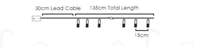 Гирлянд LED ACA LIGHTING 0.45W 3000K дърво и злато 135см - Снимка 3