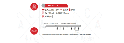 Гирлянд светодиоден ACA Lighting X0650312 2.25W RGB 4.9м - Image 2