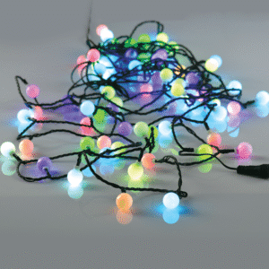 LED светещ гирлянд ACA LIGHTING X068034101 0,9W RGB 8000mm LED DECORATIVE WHITE BALL STRING LIGHTS IP44