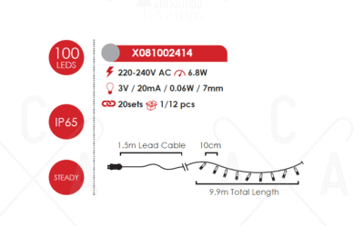 Гирлянд LED ACA Lighting 6.8W 12000K IP65 10m бял - Image 3