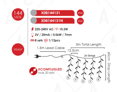 Гирлянд LED ACA Lighting X08144131N 10.2W 2700K IP65 - Снимка 3