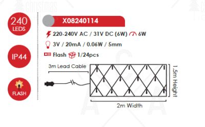 Гирлянд светещ LED ACA Lighting X08240114 6W 2700K IP44 - Image 2