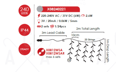 Гирлянд LED ACA Lighting X08240221 2.6W 12000K IP44 2м - Image 2