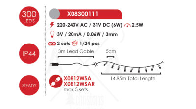 Гирлянд LED ACA Lighting 25W 2700K 15m IP44 зелен - Image 3