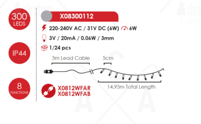 Гирлянд LED ACA LIGHTING 6W 2700K 15m топла светлина - Image 3