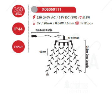 Гирлянд LED ACA Lighting X08350111 5.6W 2700K IP44 зелен - Снимка 2