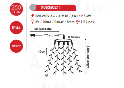 Гирлянд LED ACA Lighting 5.6W IP44 студена светлина зелен - Image 2