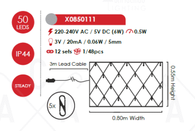 Гирлянд LED ACA LIGHTING X0850111 0.5W 2700K IP44 зелен - Image 3