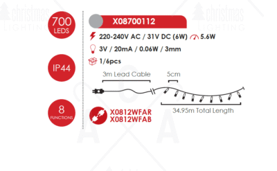 Гирлянд LED ACA Lighting 56W 2700K 35м IP44 зелен - Image 3