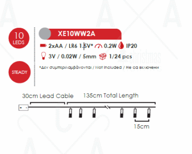 Гирлянд LED ACA LIGHTING XE10WW2A 0.2W 3000K златен елен - Image 2
