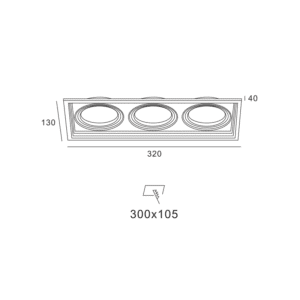 Луна за вграждане ACA LIGHTING XMGU3W, 3x10W, GU5.3/GU10, бяла - Image 2