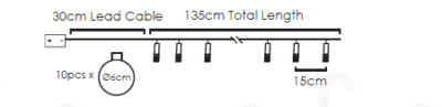 Гирлянд светлинен ACA LIGHTING XPGBALL10WW2A 0.45W 3000K батерии - Image 3