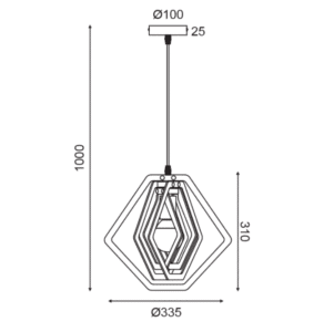 Пендел ACA Lighting ZM391P34WDL, 1x60W, E27, дърво и метал - Снимка 2