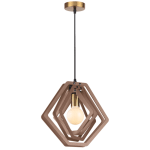 Пендел E27 60W ACA Lighting TRITON дърво и метал - Снимка 1