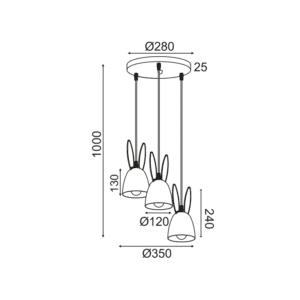 Детски пендел ACA LIGHTING ZM73P35P BUNNY - Снимка 2