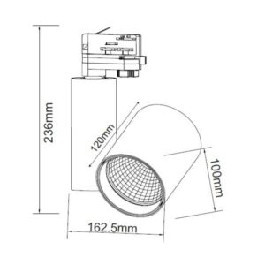 Прожектор за шина ACA Lighting RONDE 30W 4000K бял - Снимка 2