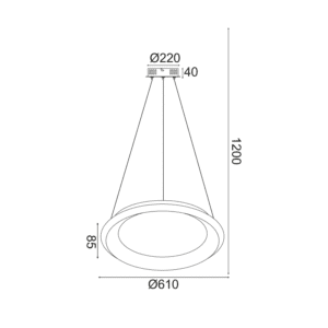 Пендел LED ACA Lighting DIANA 45W регулиране бяла светлина - Image 3
