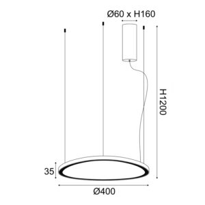 Пендел LED 33W ACA LIGHTING, бял, регулируем цвят на светлината - Image 2
