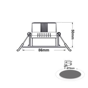 Луна ACA Lighting FALKO7R 7W за вграждане, димируема, бяла - Image 6