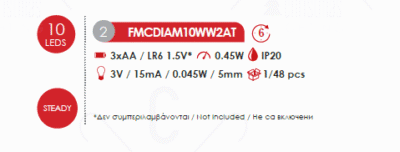 Гирлянд светодиоден ACA LIGHTING 0.45W 3000K 1350мм мед - Image 2