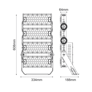 Прожектор LED ACA Lighting GLADIATOR 480W 5000K IP66 - Image 3