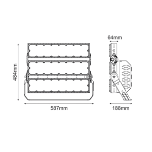 Прожектор LED ACA Lighting GLAD7205040 720W 5000K IP66 - Image 3