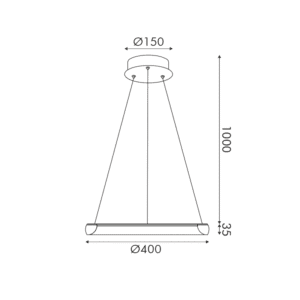 Пендел LED ACA LIGHTING HM23LEDP40BKCCT 24W 3000-6000K черен - Снимка 2