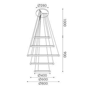Пендел LED ACA LIGHTING HARMONY 80W 3000K-6000K черен - Снимка 3
