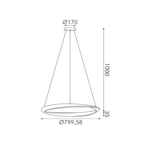Пендел LED ACA LIGHTING HM24LEDP80GDCCT 42W димируем 3000-6000K - Снимка 3