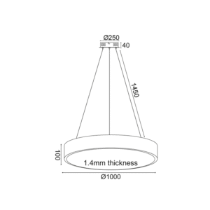Пендел LED ACA LIGHTING OPTIMUS 100W 3000K-6000K черен - Снимка 2