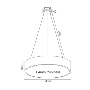 Пендел LED ACA LIGHTING OPTIMUS 32W димируем, черен - Снимка 2