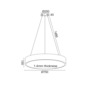 Пендел LED ACA LIGHTING OPTIMUS 60W 3000K-6000K черен - Снимка 2