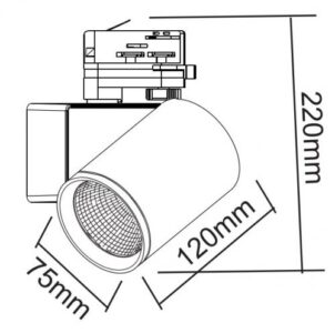 Прожектор за шина ACA Lighting LISOR 20W 4000K - Снимка 2