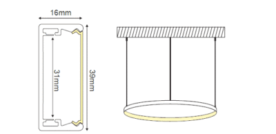 Пендел ACA Lighting OLAN1134015C LED 113W 4000K черен - Image 2