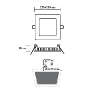 LED панел 18W вграден ACA LIGHTING PENU1830SW топла светлина - Image 3