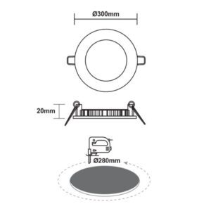 LED панел за вграждане 23W 6500K ACA LIGHTING PENU2365RW - Image 3