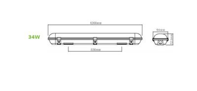 Линейно осветително тяло ACA Lighting RAVI3430NM 34W 3000K IP66 - Image 2
