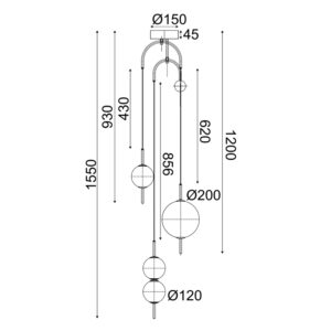 Пендел LED 19W ACA Lighting AMELIA, черен, димируем - Снимка 2