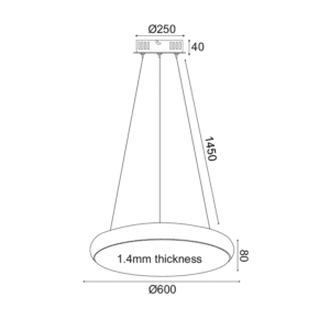 Пендел LED ACA Lighting V27LEDP60BK 54W димиран черен - Снимка 2