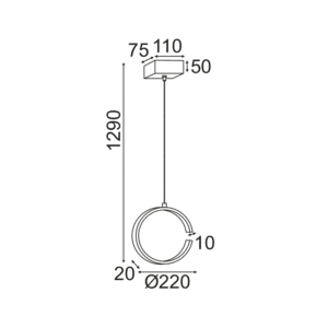 Пендел LED ACA Lighting EUCLID3 8W 3000K черен - Снимка 3