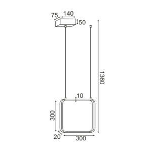 Пендел LED ACA Lighting V30LEDP30WH 14W топла светлина - Image 2